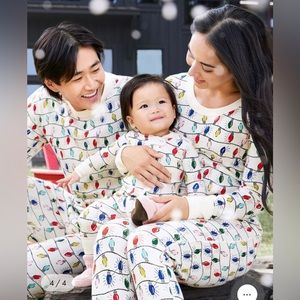 New Hanna Andersson Women’s “Bright Bulbs” Long John Pajama Set Size Medium